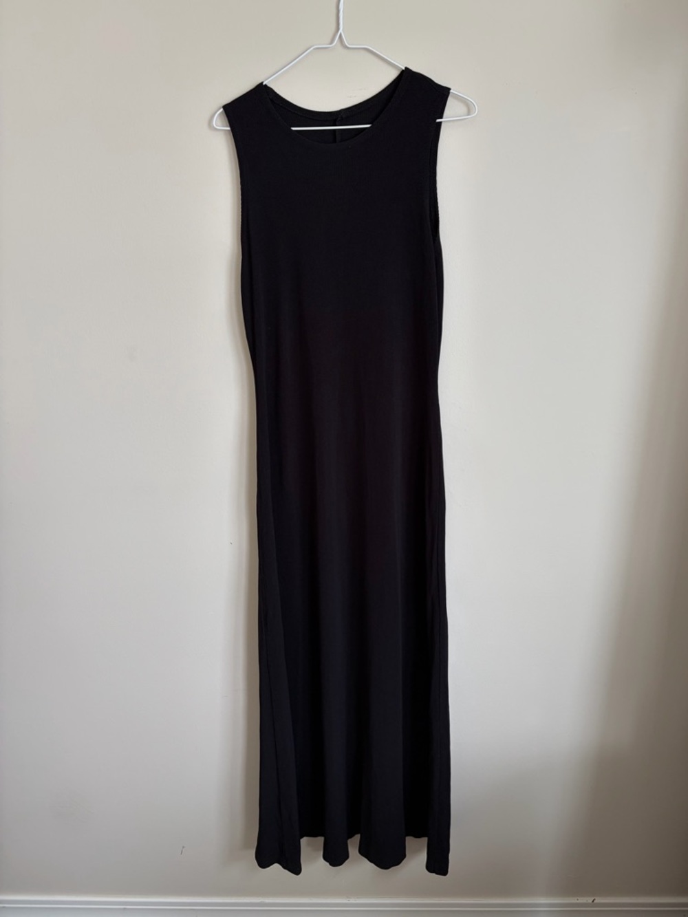 Vintage Black Maxi Waffle Textured Travel Dress Women’s M